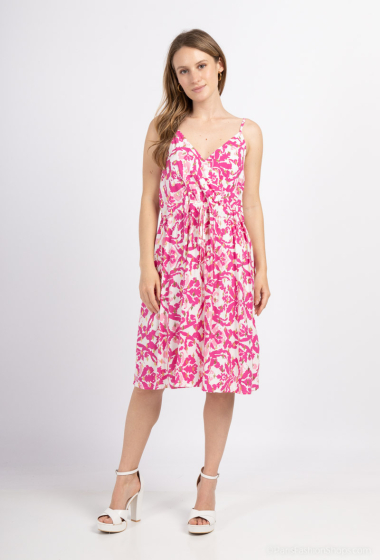 Großhändler Rosa Fashion - Bedrucktes Sommerkleid