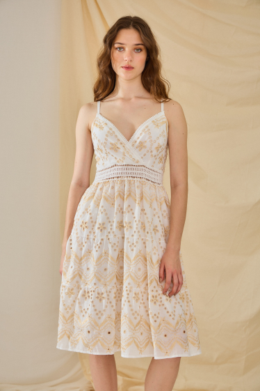 Wholesaler Rosa Fashion - English embroidery dress