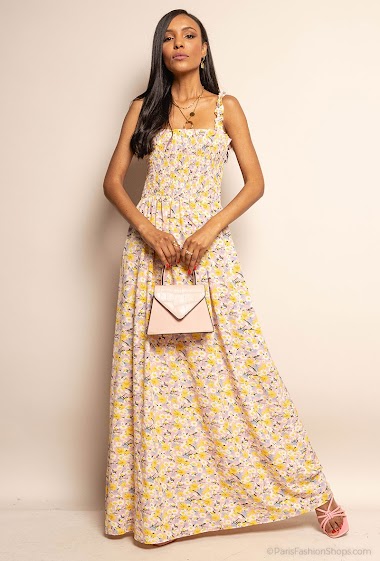 Mayorista Rosa Fashion - Vestido largo con estampado floral
