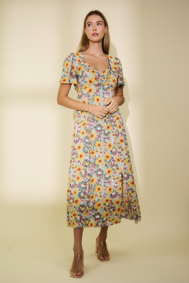 Wholesaler Rosa Fashion - Long flower print dress