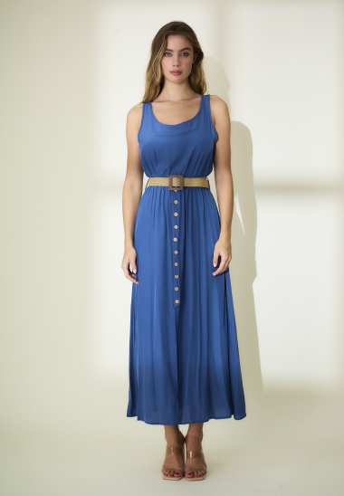 Wholesaler Rosa Fashion - Maxi dress with straw belt