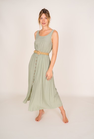 Wholesaler Rosa Fashion - Maxi dress with straw belt
