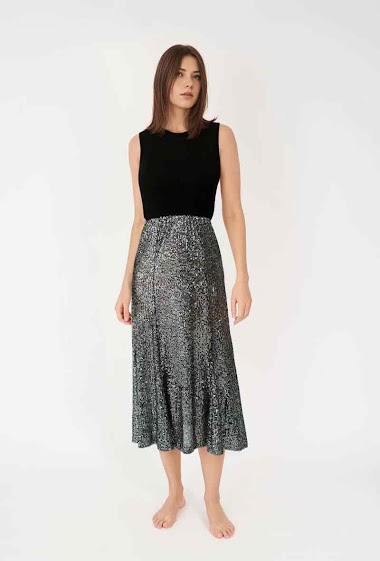 Wholesaler Rosa Fashion - Long dress with sequin skirt