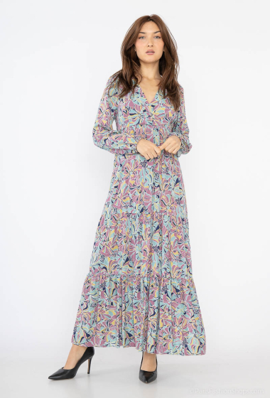 Wholesaler Rosa Fashion - Long printed wrap dress