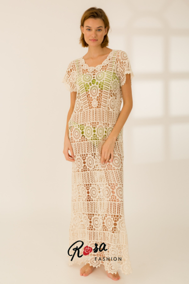 Wholesaler Rosa Fashion Crochet - Maxi dress in crochet