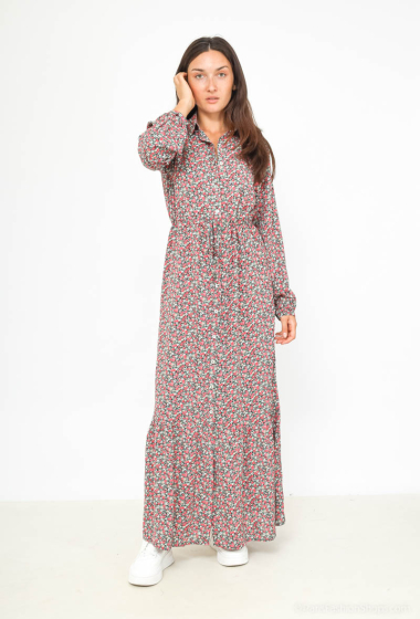 Wholesaler Rosa Fashion - Long printed button dress