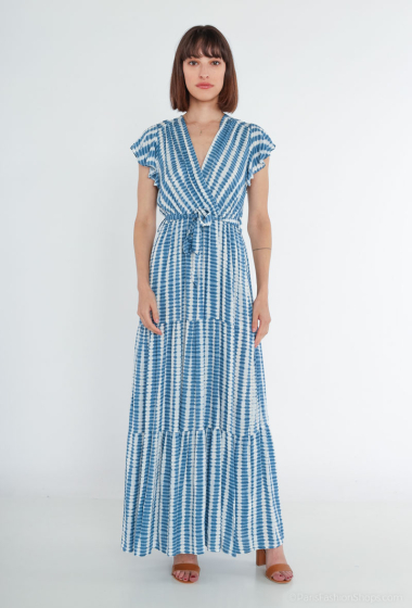 Wholesaler Rosa Fashion - Long printed dress with belt