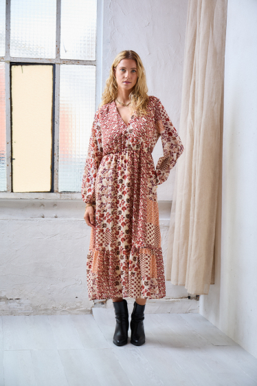 Wholesaler Rosa Fashion - Long printed dress