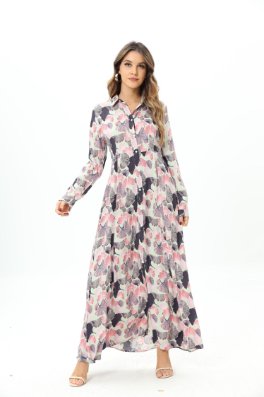 Grossiste Rosa Fashion - Robe longue imprimée fleurie