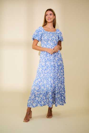 Wholesaler Rosa Fashion - Long printed dress with flowers