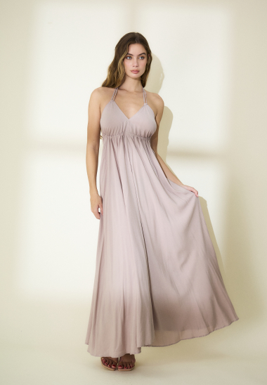 Großhändler Rosa Fashion - Schlichtes langes Kleid