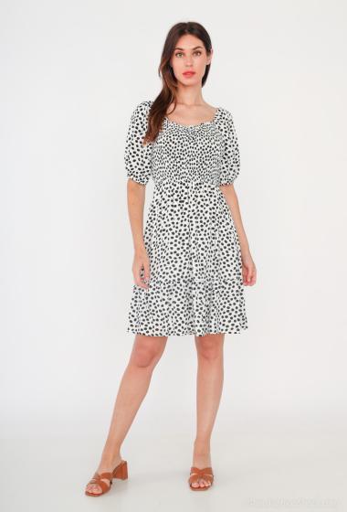 Wholesaler Rosa Fashion - Short-sleeved dress with small polka dots