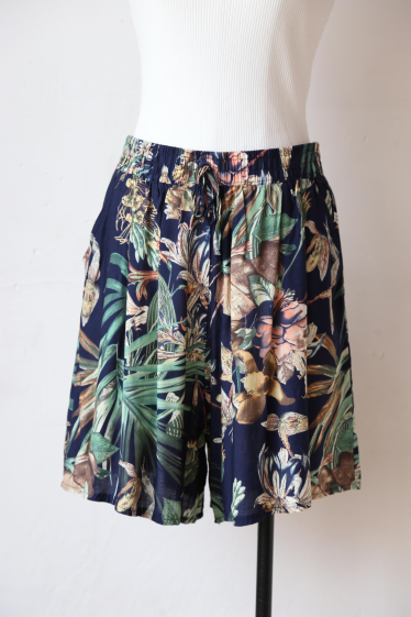 Großhändler Rosa Fashion - Shorts mit tropischem Print