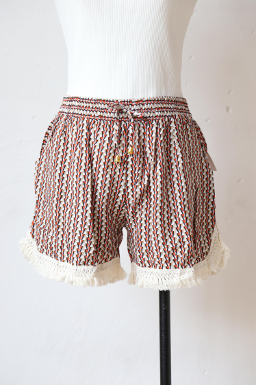 Großhändler Rosa Fashion - Kurze bedruckte Shorts