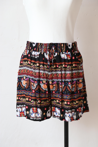 Großhändler Rosa Fashion - Fließende Shorts mit tropischem Print