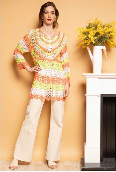 Wholesaler Rosa Fashion - Fluorescent crochet tunic