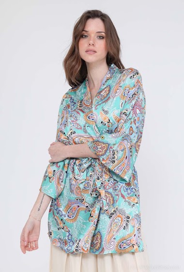 Wholesaler Rosa Fashion - Printed paisley haori vest