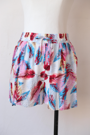 Wholesaler Rosa Fashion - Shorts with printed feathers