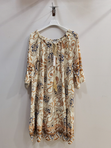 Wholesaler ROSEMARY COLLECTION - Flowing printed dress. One size 44/46