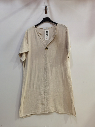 Wholesaler ROSEMARY COLLECTION - Plain linen dress. TU 46/48