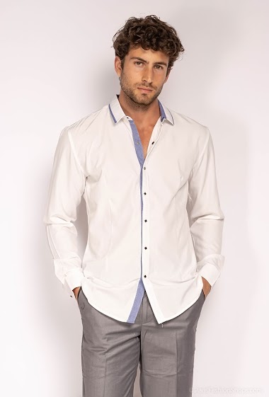 Wholesaler ROSS CARRA - Shirt with snap buttons with detail Blue