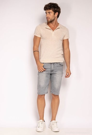Wholesaler ROSS CARRA - Comfy Simple Gray Denim Shorts