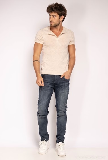 Großhändler ROSS CARRA - Gerade Slim-Fit-Stretch-Jeans