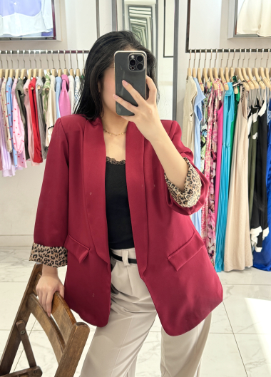 Wholesaler Rosy Days - Leopard-print lined blazer