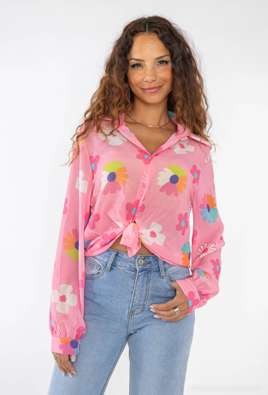 Wholesaler Rosy Days - Flowy chiffon shirt with flower print