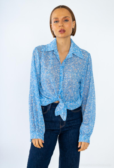 Wholesaler Rosy Days - Flowy chiffon shirt with floral print