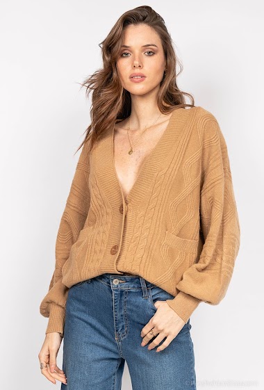Wholesaler Rosy Days - Buttoned cable knit cardigan