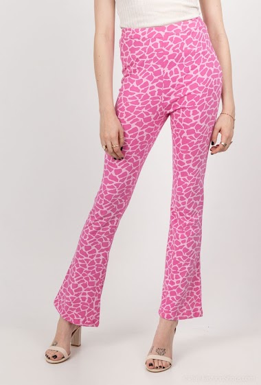 Wholesaler Rosy Days - Giraffe printed flared pants
