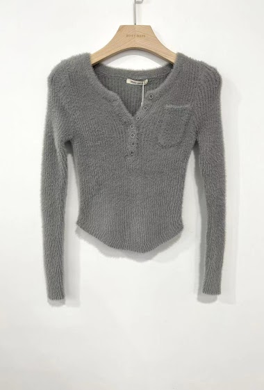 Wholesaler Rosy Days - Ribbed knit fuzzy sweater
