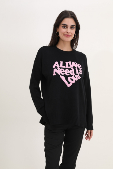 Wholesaler Rosy Days - Knitted sweater with lettering