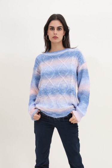 Wholesaler Rosy Days - Tie & dye printed knit sweater