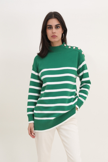 Wholesaler Rosy Days - Sailor sweater with decorative buttons