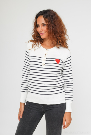 Wholesaler Rosy Days - Sailor sweater with buttons