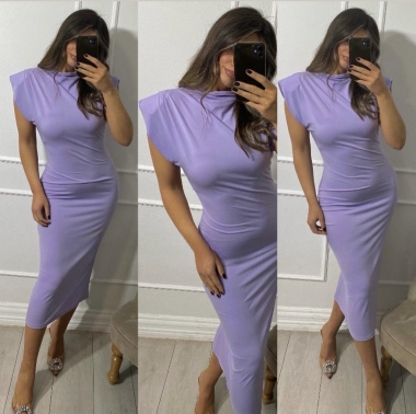 Wholesaler Rosy Days - Long bodycon dress with shoulder pads