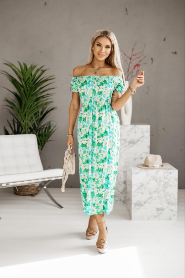 Wholesaler Rosy Days - Off-the-Shoulder Floral Maxi Dress