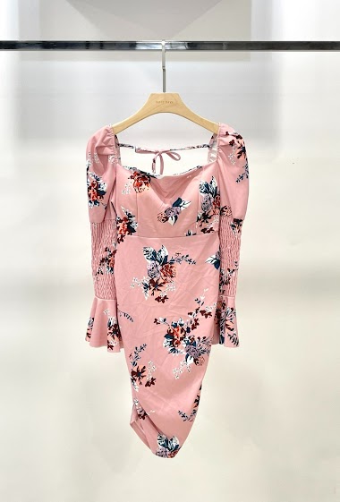 Wholesaler Rosy Days - Skin-tight flower dress
