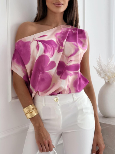 Wholesaler Rosy Days - Asymmetrical top with floral print