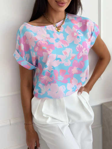 Wholesaler Rosy Days - Round-neck floral print t-shirt