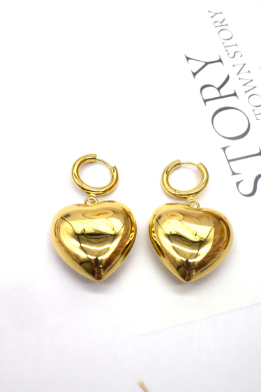Wholesaler Rouge Bonbons - Stainless steel heart earrings