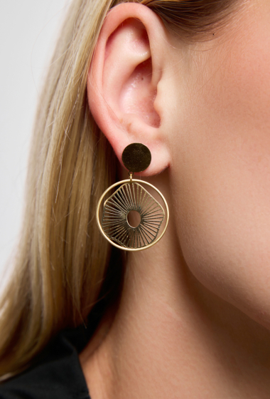 Wholesaler Rouge Bonbons - Stainless steel irregular hoop earrings