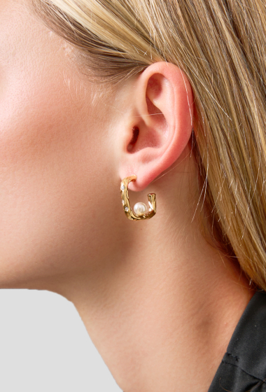 Wholesaler Rouge Bonbons - Square stainless steel earrings