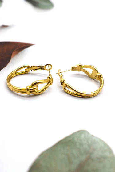 Wholesaler Rouge Bonbons - Stainless steel circle knot earrings