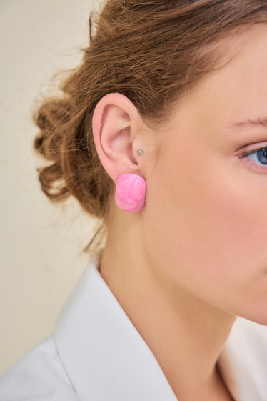 Grossiste Rouge Bonbons - Boucles d'oreilles en acier inoxydable