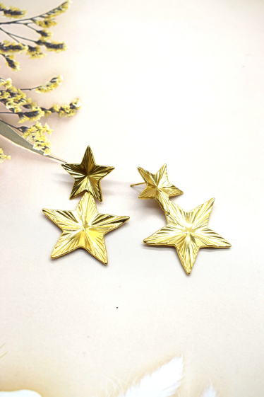 Wholesaler Rouge Bonbons - Stainless steel star earrings