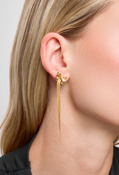 Wholesaler Rouge Bonbons - Stainless steel knot earrings