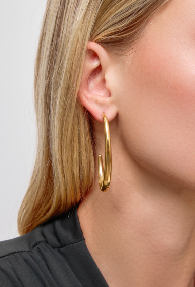 Wholesaler Rouge Bonbons - Oval stainless steel earrings